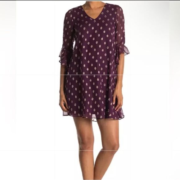 Calvin Klein Dresses & Skirts - NEW Calvin Klein Womens Metallic Mini Dress with Tie Sleeves S…